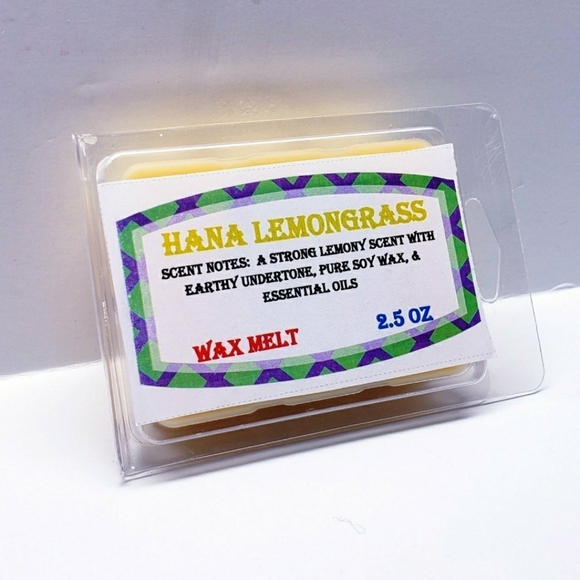 HANA LEMONGRASS -Pure Soy Wax Melt, Highly Scented, 2.5 oz - $8 per pack - Picture 2 of 7